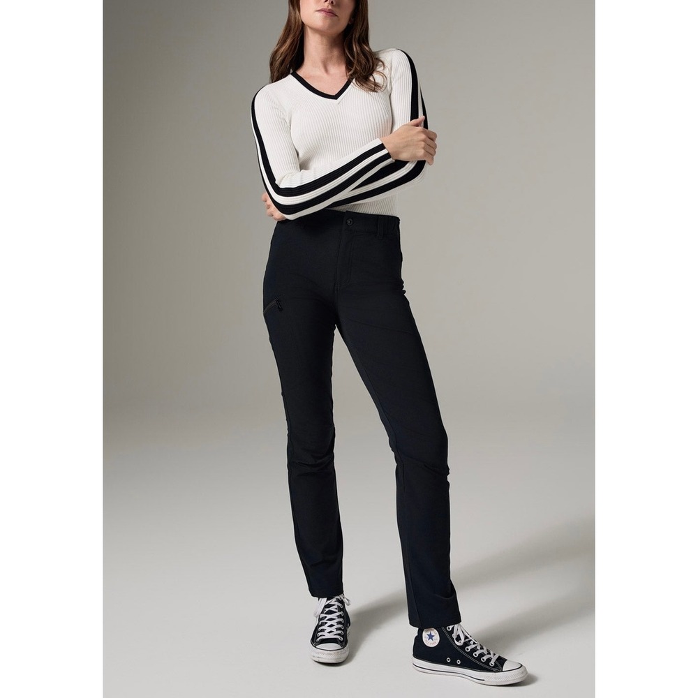 ALP N ROCK Alps Techno Pants Women Small Black Casual Active Stretch Zip Pockets